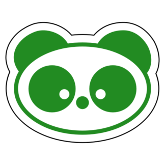 Small Eyed Panda Sticker (Green)